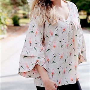 Anthropologie Floral V-Neck Blouse